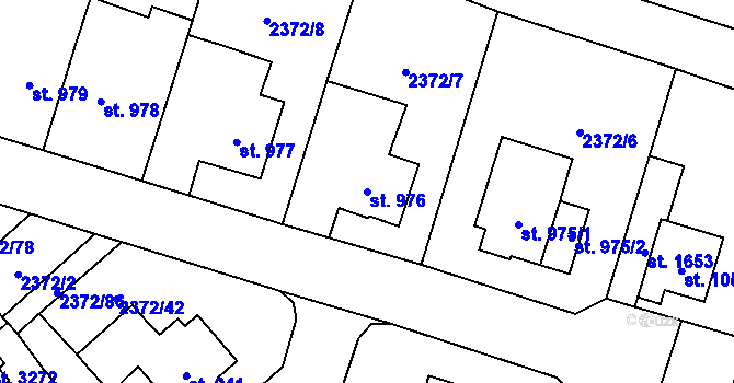 Parcela st. 976 v KÚ Litomyšl, Katastrální mapa