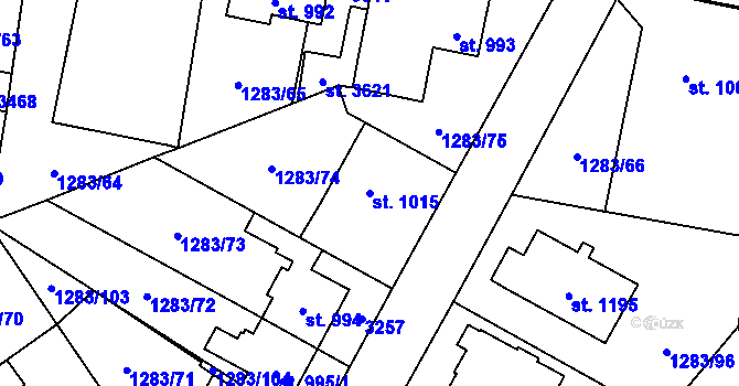 Parcela st. 1015 v KÚ Litomyšl, Katastrální mapa