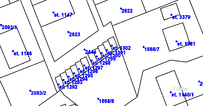 Parcela st. 1300 v KÚ Litomyšl, Katastrální mapa