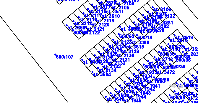 Parcela st. 2126 v KÚ Litomyšl, Katastrální mapa