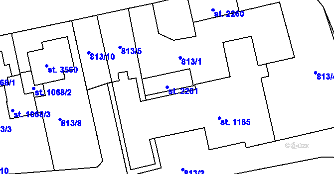 Parcela st. 2261 v KÚ Litomyšl, Katastrální mapa