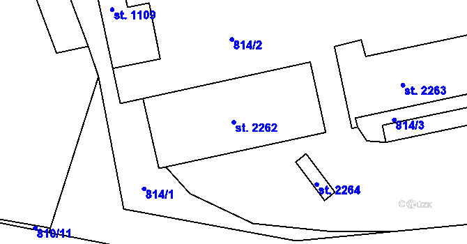 Parcela st. 2262 v KÚ Litomyšl, Katastrální mapa