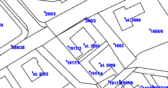 Parcela st. 2269 v KÚ Litomyšl, Katastrální mapa
