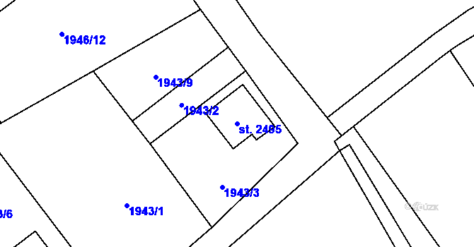 Parcela st. 2495 v KÚ Litomyšl, Katastrální mapa