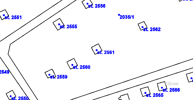 Parcela st. 2561 v KÚ Litomyšl, Katastrální mapa