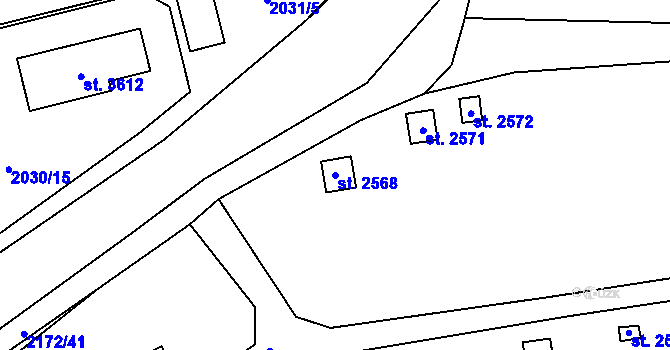 Parcela st. 2568 v KÚ Litomyšl, Katastrální mapa