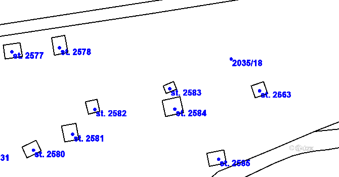 Parcela st. 2583 v KÚ Litomyšl, Katastrální mapa