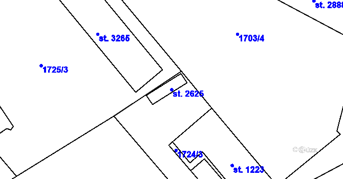 Parcela st. 2625 v KÚ Litomyšl, Katastrální mapa