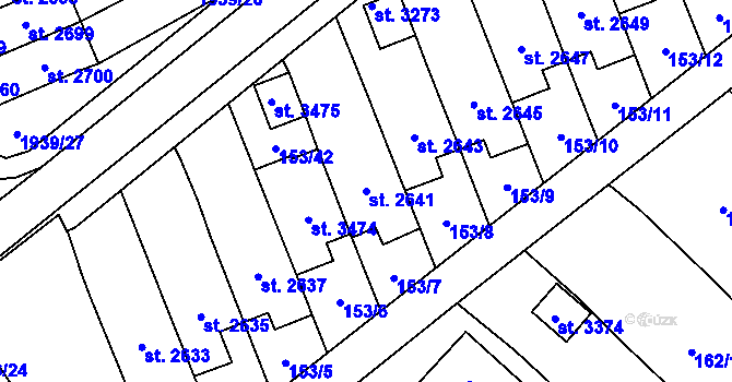 Parcela st. 2641 v KÚ Litomyšl, Katastrální mapa