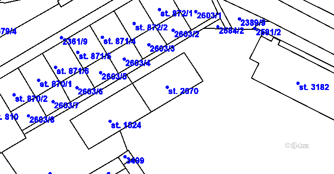 Parcela st. 2670 v KÚ Litomyšl, Katastrální mapa