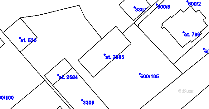 Parcela st. 2683 v KÚ Litomyšl, Katastrální mapa