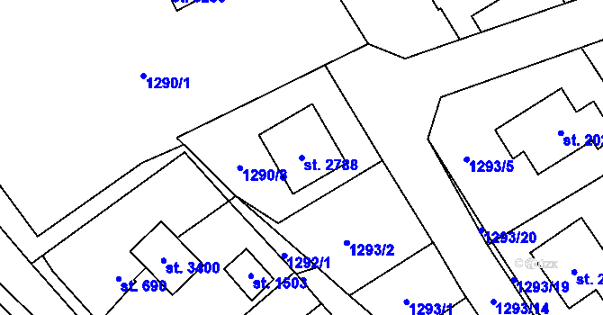 Parcela st. 2788 v KÚ Litomyšl, Katastrální mapa
