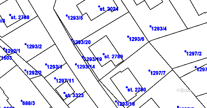 Parcela st. 2789 v KÚ Litomyšl, Katastrální mapa