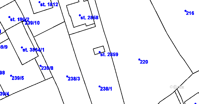 Parcela st. 2859 v KÚ Litomyšl, Katastrální mapa
