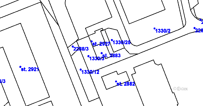 Parcela st. 2883 v KÚ Litomyšl, Katastrální mapa