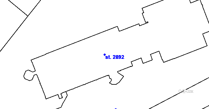 Parcela st. 2892 v KÚ Litomyšl, Katastrální mapa