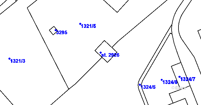 Parcela st. 2926 v KÚ Litomyšl, Katastrální mapa