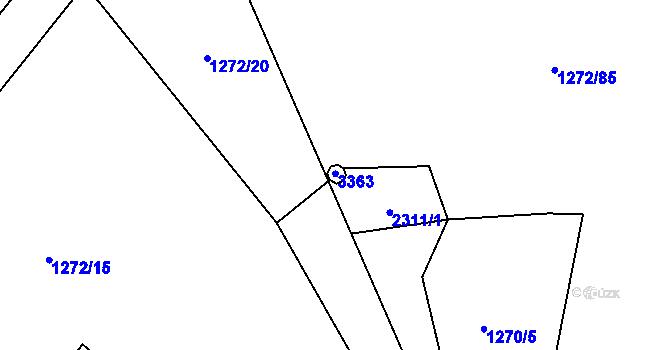 Parcela st. 2944 v KÚ Litomyšl, Katastrální mapa
