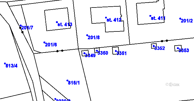 Parcela st. 2948 v KÚ Litomyšl, Katastrální mapa