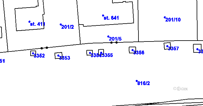 Parcela st. 2953 v KÚ Litomyšl, Katastrální mapa