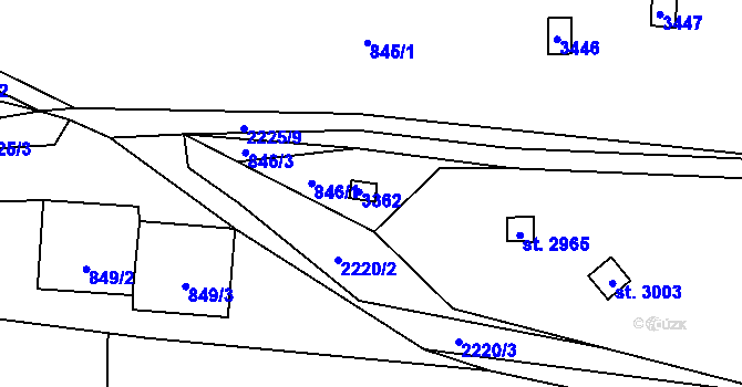 Parcela st. 2964 v KÚ Litomyšl, Katastrální mapa