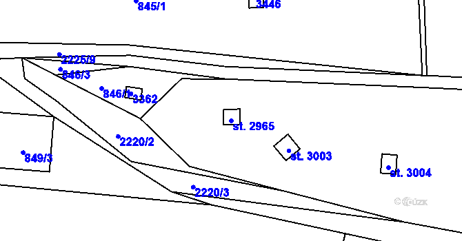 Parcela st. 2965 v KÚ Litomyšl, Katastrální mapa