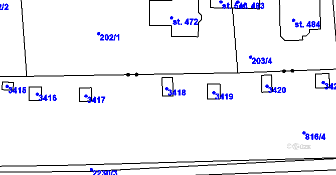 Parcela st. 2973 v KÚ Litomyšl, Katastrální mapa