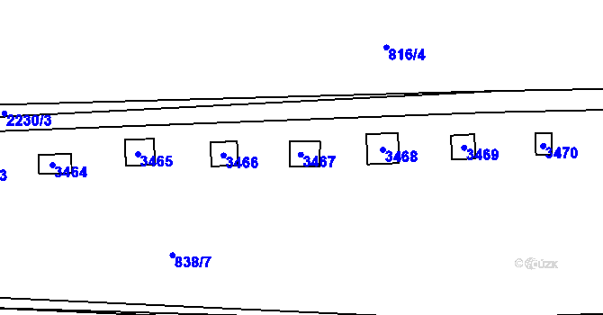 Parcela st. 2989 v KÚ Litomyšl, Katastrální mapa