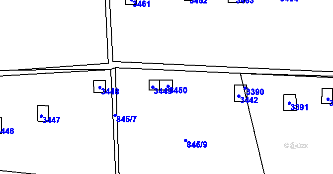 Parcela st. 2996 v KÚ Litomyšl, Katastrální mapa