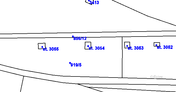Parcela st. 3054 v KÚ Litomyšl, Katastrální mapa