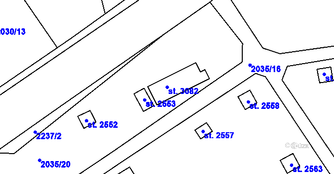 Parcela st. 3082 v KÚ Litomyšl, Katastrální mapa