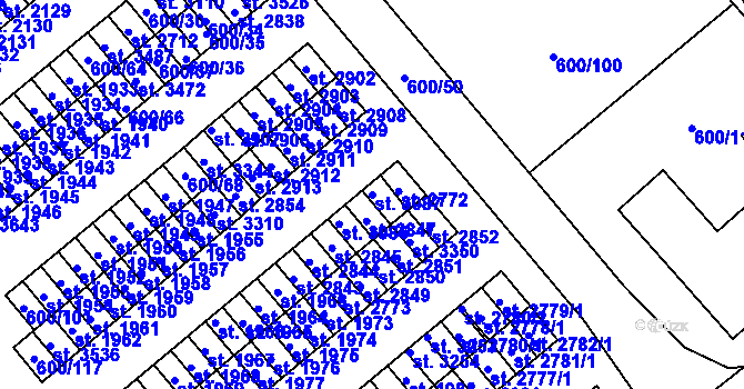 Parcela st. 3087 v KÚ Litomyšl, Katastrální mapa