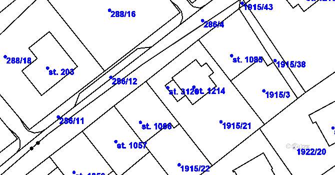 Parcela st. 3120 v KÚ Litomyšl, Katastrální mapa