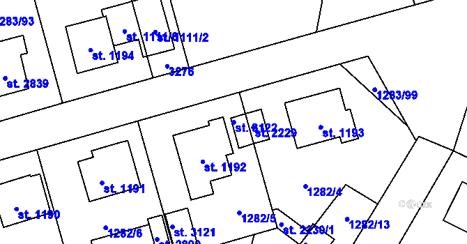 Parcela st. 3122 v KÚ Litomyšl, Katastrální mapa