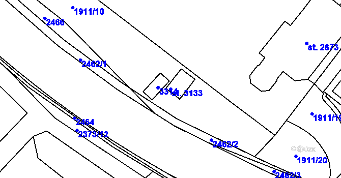 Parcela st. 3133 v KÚ Litomyšl, Katastrální mapa