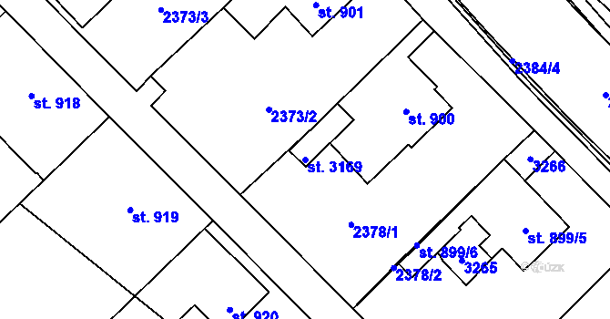 Parcela st. 3169 v KÚ Litomyšl, Katastrální mapa