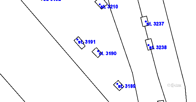 Parcela st. 3190 v KÚ Litomyšl, Katastrální mapa