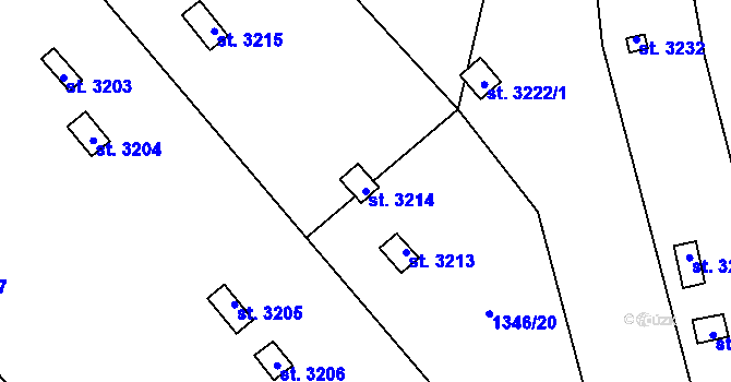 Parcela st. 3214 v KÚ Litomyšl, Katastrální mapa