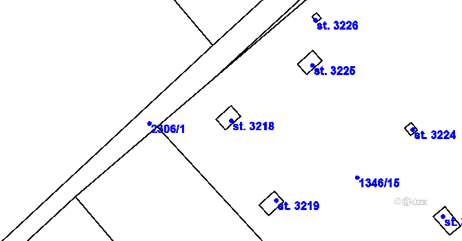 Parcela st. 3218 v KÚ Litomyšl, Katastrální mapa
