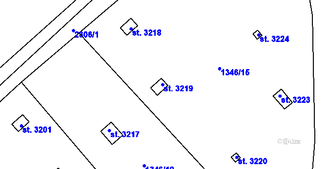 Parcela st. 3219 v KÚ Litomyšl, Katastrální mapa