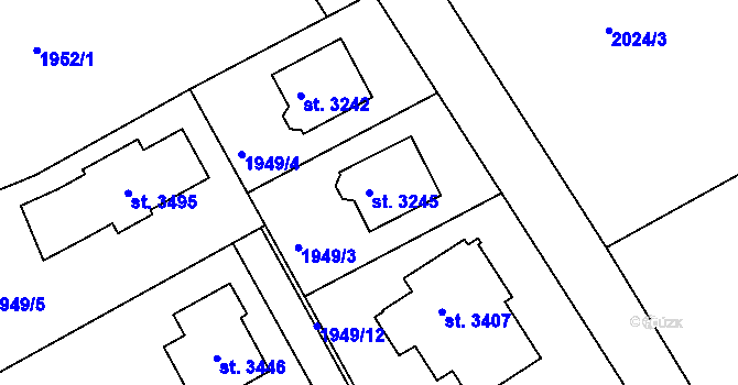 Parcela st. 3245 v KÚ Litomyšl, Katastrální mapa