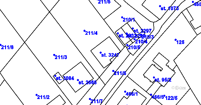 Parcela st. 3247 v KÚ Litomyšl, Katastrální mapa