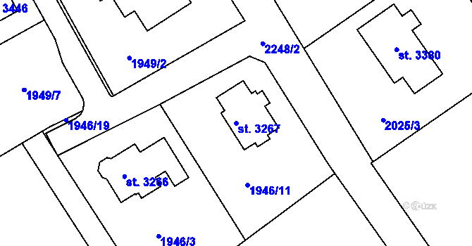 Parcela st. 3267 v KÚ Litomyšl, Katastrální mapa