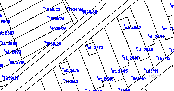 Parcela st. 3273 v KÚ Litomyšl, Katastrální mapa