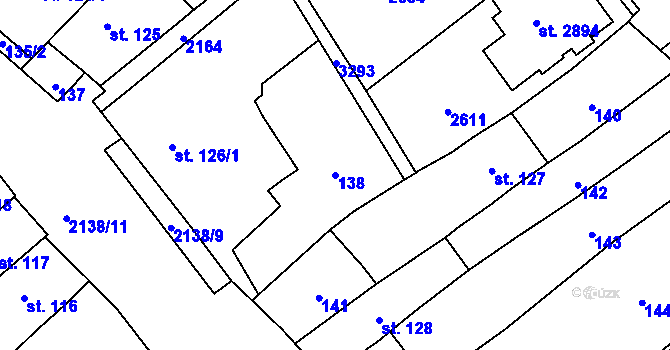 Parcela st. 138 v KÚ Litomyšl, Katastrální mapa