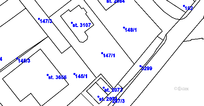 Parcela st. 147/1 v KÚ Litomyšl, Katastrální mapa