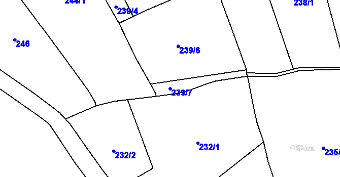 Parcela st. 239/7 v KÚ Litomyšl, Katastrální mapa