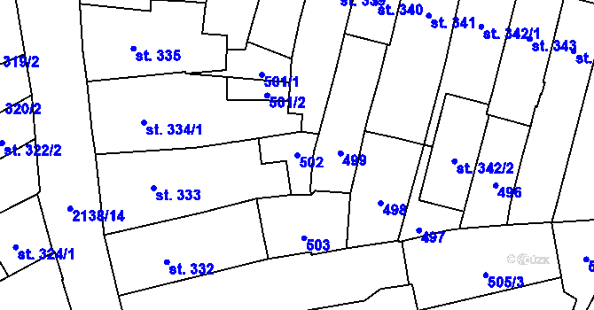Parcela st. 502 v KÚ Litomyšl, Katastrální mapa