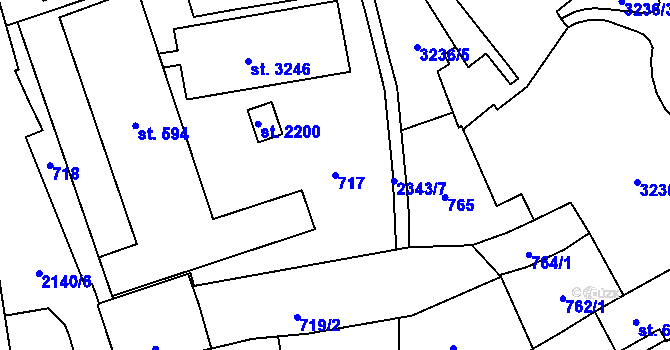 Parcela st. 717 v KÚ Litomyšl, Katastrální mapa