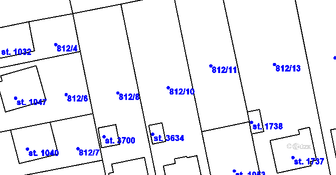 Parcela st. 812/10 v KÚ Litomyšl, Katastrální mapa